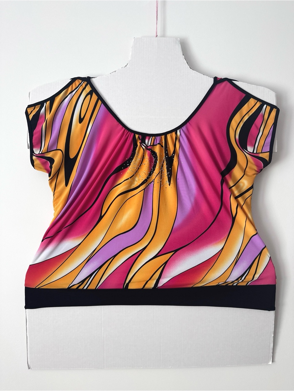 y2k mcbling abstract cold shoulder rhinestone top